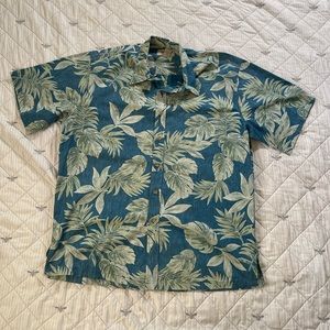 Cooke Street Leaf Print Hawaiian Shirt
